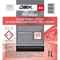 JAX PROFESSIONAL 44 1L x 8 - ZASADOWY PREPARAT DO CZYSZCZENIA PIECÓW KONWEKCYJNO-PAROWYCH, GRILLI I KUCHENEK do czyszczenia frytkownic, czyszczenia ru
