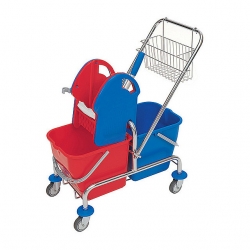 Wózek do sprzątania Splast Roll Mop WCH-0020 dwuwiaderkowy z prasą i koszykiem